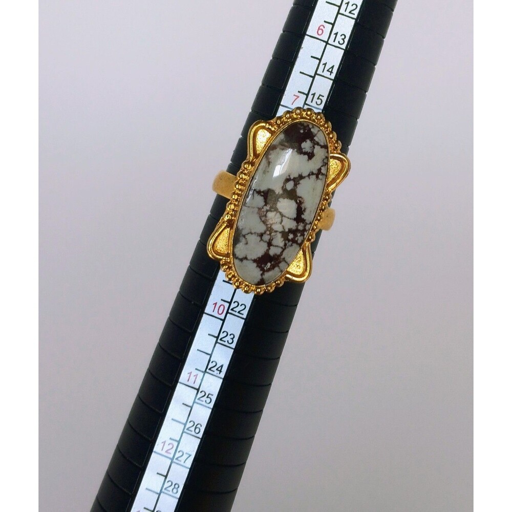 Artisan Wild Horse Goldtone Mixed Metals Statement Ring Size 8